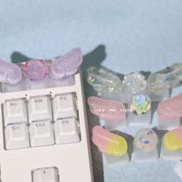 Limited Special Price,Personalized Transparent Translucent Keycaps Cute Wings Crystal Keycaps Handmade Mechanical Keyboard Cap