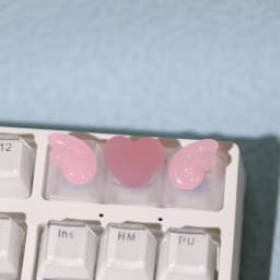 Limited Special Price,Personalized Transparent Translucent Keycaps Cute Wings Crystal Keycaps Handmade Mechanical Keyboard Cap
