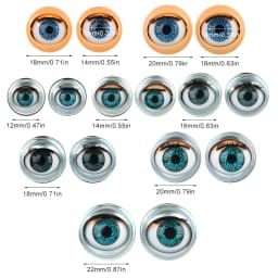 1Pair Doll Activity Eyes Doll Eye Accessories with Eyelashes Doll Rolling Eyeballs Simulation Active Eyeball DIY Doll Eyes