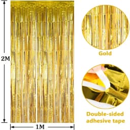 Cheap as a Party Metallic Tinsel Foil Fringe Curtains Backdrop for Birthday New Year Eve Party Photo Wedding Baby Shower Decor