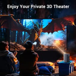 BYINTEK P70 Projector 4K 1080P DLP Mini Portable Projector Home Theater Smart Wi-Fi & Bluetooth for Movies & Gaming With Battery