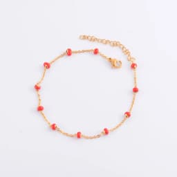 Stainless Steel Gold Plated Beads Chain Necklace for Women Choker Colored Enamel Bracelets Anklet Trend Waterproof Jewelry