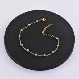 Stainless Steel Gold Plated Beads Chain Necklace for Women Choker Colored Enamel Bracelets Anklet Trend Waterproof Jewelry