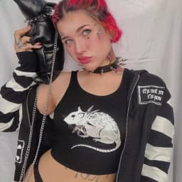 Mouse Print Black Tank Goth Sexy Bodycon Cropped Tops Women Streetwear Harajuku O Neck Knitted Basic Tank Top