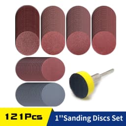 120Pcs 1 Inch Sanding Discs Sandpaper 25mm Hook Loop, with Backing Pad for Dremel and Rotary Tool,100/180/240/400/1500/3000 Grit