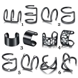 10pc Stainelss Steel Clip On Ear Cuff Earrings Fake Cartilage Earrings Lot Non Piercing Clip On Earrings Set Earrings for Women