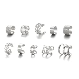 10pc Stainelss Steel Clip On Ear Cuff Earrings Fake Cartilage Earrings Lot Non Piercing Clip On Earrings Set Earrings for Women