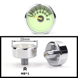 Air Mini Micro Pressure Gauge Manometre Manometer | Thread 1/8BSP(G1/8) 1/8NPT M10 M8 | 30PSI 300PSI 5000PSI 6000PSI 350BAR