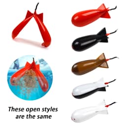 TOLU Fishing Rocket Feeder Large Small Spod Bomb Float Lure Bait Holder 2 Size Pellet Rockets Feeders Position Gear Accessories