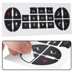 AC Dash Button Repair Kit Decal Stickers Replacement For GMC Tahoe Suburban Avalanche Yukon Denali Acadia Sierra & Buick Enclave