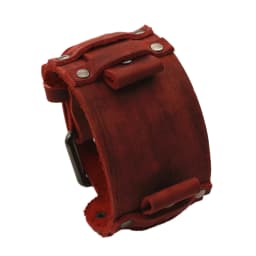 Vintage Black Red Blue Brown Green Genuine Leather Watchband 22mm Punk Pin Belt Watch Strap 24mm Bracelet Men Jewelry