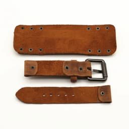 Vintage Black Red Blue Brown Green Genuine Leather Watchband 22mm Punk Pin Belt Watch Strap 24mm Bracelet Men Jewelry