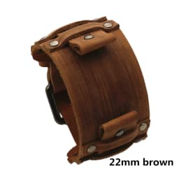 Vintage Black Red Blue Brown Green Genuine Leather Watchband 22mm Punk Pin Belt Watch Strap 24mm Bracelet Men Jewelry