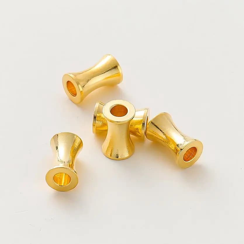 20PCS 5-10mm 14/18K Gold Color Plated Brass Cylindrical Spacer Beads Bracelet Beads High Quality Jewelry Accessorie