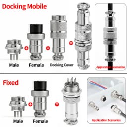 Connector GX16 small metal aviation socket 2/3/4/5/6/7pin electric cable terminal fixed type and butt mobile type Female&male