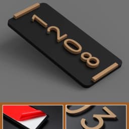 Acrylic Door Plate Shop Sign Customized 3D House Number for Office Home Flats Store Bar Hotel Apartment with Sticker or Magnet