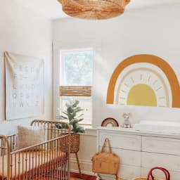 Half Sun Wallpaper Decal Sunshine Vinyl Wall Stickers Boho Nursery Baby Room Wall Stickers Self-Adhesive Bedroom Home Decor