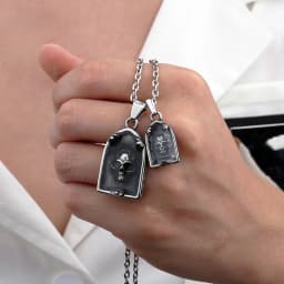 Dropshipping Metal Skull Pattern Pendant Necklace With Epoxy Unisex Punk For Man Stainless Steel Accessories Lovers Gift