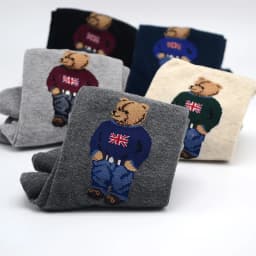 Good Quality Cartoon Gentleman Bear Men's Socks Cotton Harajuku Style Sport Boys Skateboard Novelty Breathable Christmas Gifts