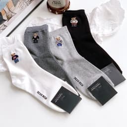 Good Quality Cartoon Gentleman Bear Men's Socks Cotton Harajuku Style Sport Boys Skateboard Novelty Breathable Christmas Gifts