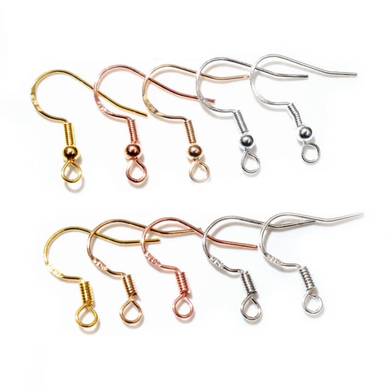 50pcs 2-Styles 925 Sterling Silver Plated Gold Rhodium Earrings Hooks Findings for DIY Earring Jewelry Making Accessories