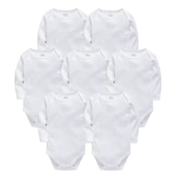 Solid White Baby Clothes Long Sleeve Cotton Baby Girls Boys Bodysuit Newborn body bebe 0-24 months Infant Jumpsuit