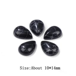 10x14mm Water Drop Shape Natural Stone Cabochons Beads Agate Crystal Opal Chalcedony Cabochons for Needlework DIY Jewelry Making