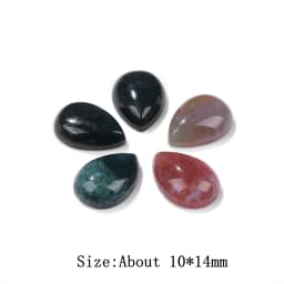 10x14mm Water Drop Shape Natural Stone Cabochons Beads Agate Crystal Opal Chalcedony Cabochons for Needlework DIY Jewelry Making