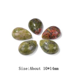 10x14mm Water Drop Shape Natural Stone Cabochons Beads Agate Crystal Opal Chalcedony Cabochons for Needlework DIY Jewelry Making