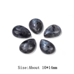 10x14mm Water Drop Shape Natural Stone Cabochons Beads Agate Crystal Opal Chalcedony Cabochons for Needlework DIY Jewelry Making