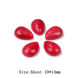 10x14mm Water Drop Shape Natural Stone Cabochons Beads Agate Crystal Opal Chalcedony Cabochons for Needlework DIY Jewelry Making