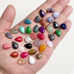 10x14mm Water Drop Shape Natural Stone Cabochons Beads Agate Crystal Opal Chalcedony Cabochons for Needlework DIY Jewelry Making