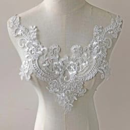 1 Piece Embroidered Lace Fabric Patch Sewing Dress Neckline Collar Applique Wedding Gown Decoration DIY Repair