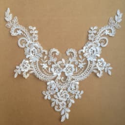 1 Piece Embroidered Lace Fabric Patch Sewing Dress Neckline Collar Applique Wedding Gown Decoration DIY Repair