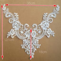 1 Piece Embroidered Lace Fabric Patch Sewing Dress Neckline Collar Applique Wedding Gown Decoration DIY Repair