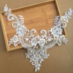 1 Piece Embroidered Lace Fabric Patch Sewing Dress Neckline Collar Applique Wedding Gown Decoration DIY Repair