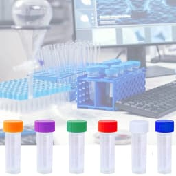 50/100Pcs Plastic Test Tubes Vials Sample Container Powder Craft Screw Cap Bottles for Office School Chemistry Supplies 1-10ml