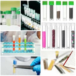 50/100Pcs Plastic Test Tubes Vials Sample Container Powder Craft Screw Cap Bottles for Office School Chemistry Supplies 1-10ml