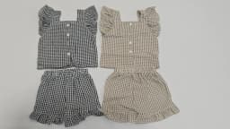 MILANCEL 2026 Summer Baby Clothing Set Toddler Ruffle Tee and Shorts 2Pcs Girls Suits Ruffle Tee Set