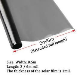 5/15/25/35/50% VLT Reflective Silver Glass Film Heat Blocking Vinyl Roll Stickers for Home Car Self Adhesive Privacy Window Tint