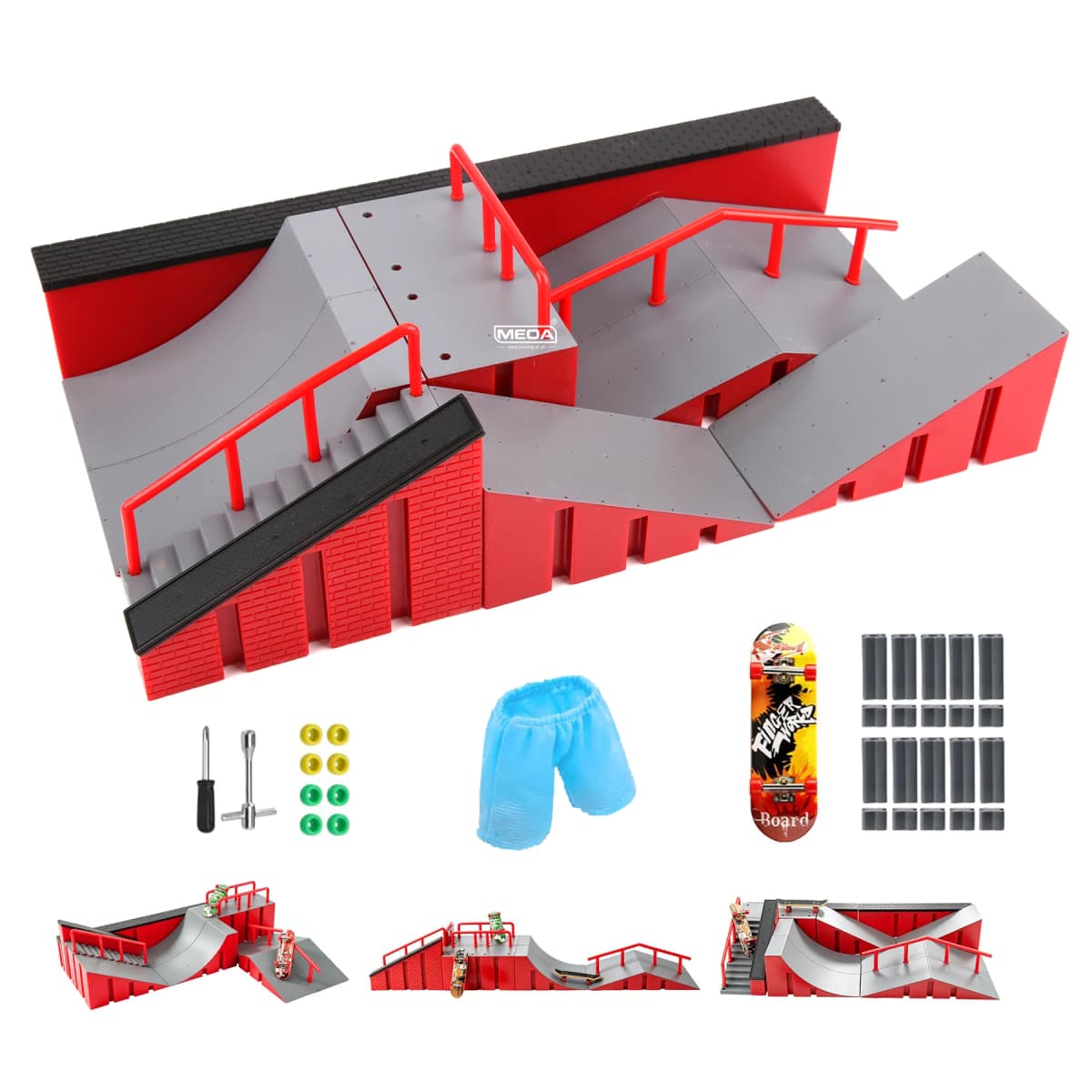 Finger Skateboard Big Scene DIY Mini Park Finger Skatepark Ramp Track Stairs Venue Combination Indoor Home Toys