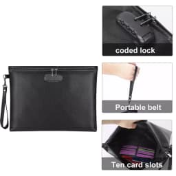 Factory Supply Zipper Bag with Lock Fireproof File Bag Safe Document Fireproof Money Bag