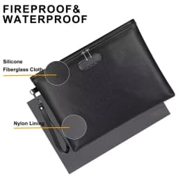 Factory Supply Zipper Bag with Lock Fireproof File Bag Safe Document Fireproof Money Bag