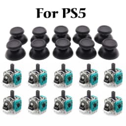10 Sets For PlayStation 5 PS5 Controller 3D Analog Joystick Sensor Module Potentiometer Thumbstick Mushroom Cap Grip Thumb Cover