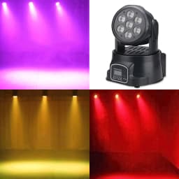 2PCS Mini LED Wash7x12W RGBW Moving Head Lighting 4in1 RGBW For Disco DJ KTV 12/16DMX Channels LED Stage Ball 14 Channels Light