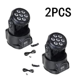 2PCS Mini LED Wash7x12W RGBW Moving Head Lighting 4in1 RGBW For Disco DJ KTV 12/16DMX Channels LED Stage Ball 14 Channels Light