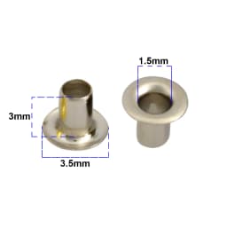 100sets Brass Eyelet No Washer 1.5mm/2mm/2.5mm Leather Craft Repair Grommet Round Eye Ring Shoes Bag Clothing Leather Belt Hat