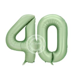 40inch Vintage Green Number Balloon 18inch Heart Balloons For 30 40 50 60 70 Happy Birthday Party Decoration DIY Home Supplies