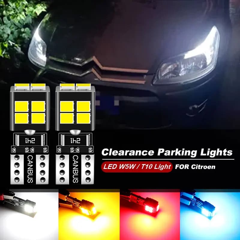 2pcs Canbus For Citroen Berlingo C1 C2 C3 Picasso C5 C6 C8 C4 Aircross DS3 LED Clearance Light Parking Bulb Lamp W5W T10 194 W5W