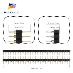 10PCS 40P Male Header 1X40 Pin 2.54 Round Female Pin Header Connector 1*40 Hole Single Inline Row Needle Seat Hole Row